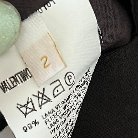 Valentino Women Dress 2 Black Sleeveless Knee Length Fleece Wool Party Back Slit - Picture 9 of 11